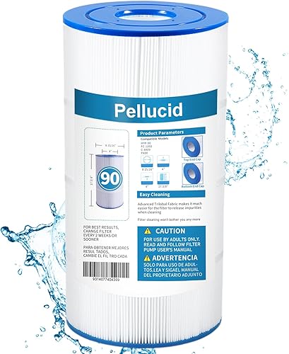 Filtro de piscina compatible con Hayward CX900RE, C900, Pleatco PA90, Unicel C-8409, Filbur FC-1292, Sta-Rite PXC95, fácil de limpiar y reutilizar,