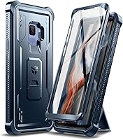 Vista 10 de Dexnor Funda para Samsung Galaxy S9, [Protector de pantalla y soporte integrados] Protección de grado militar resistente a prueba de golpes