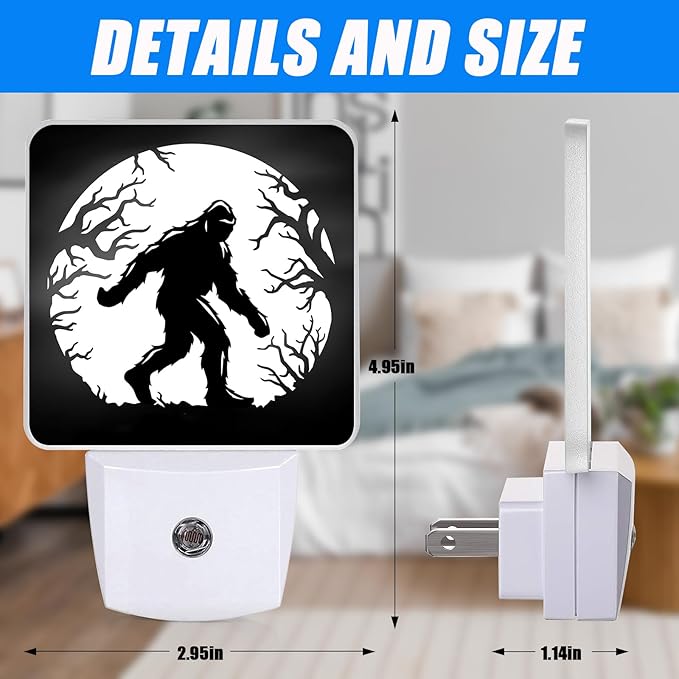EMXION Bigfoot Night Light,Halloween Moon Nightlight Plug into Wall,LED Lamp，Suitable for Bedrooms,Kitchens,Toilets,Etc.Auto Sensor Dusk to Dawn,Energy-Saving photo 2