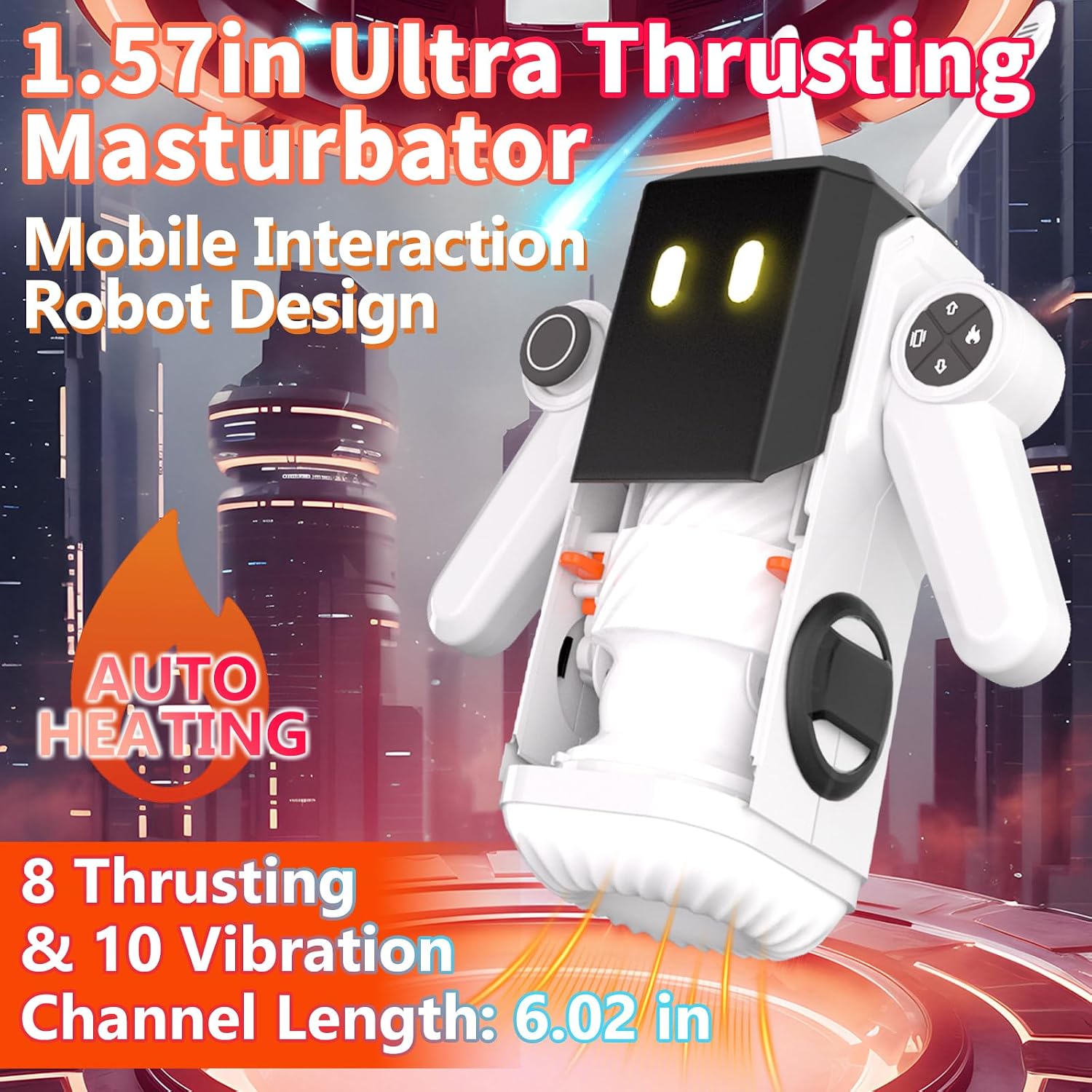 Male Masturbator Sex Toys for Men 1.57in Ultra Thrusting 10 Vibration Heating Function APP Interaction Adult Toys Male Stroker