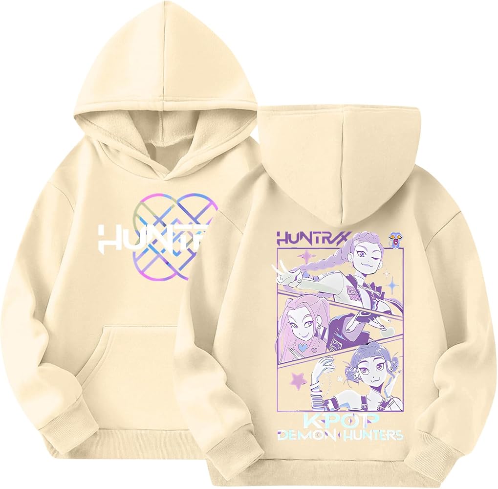 K Pop Demon Hunters Hoodie Anime Print Hooded Sweatshirt