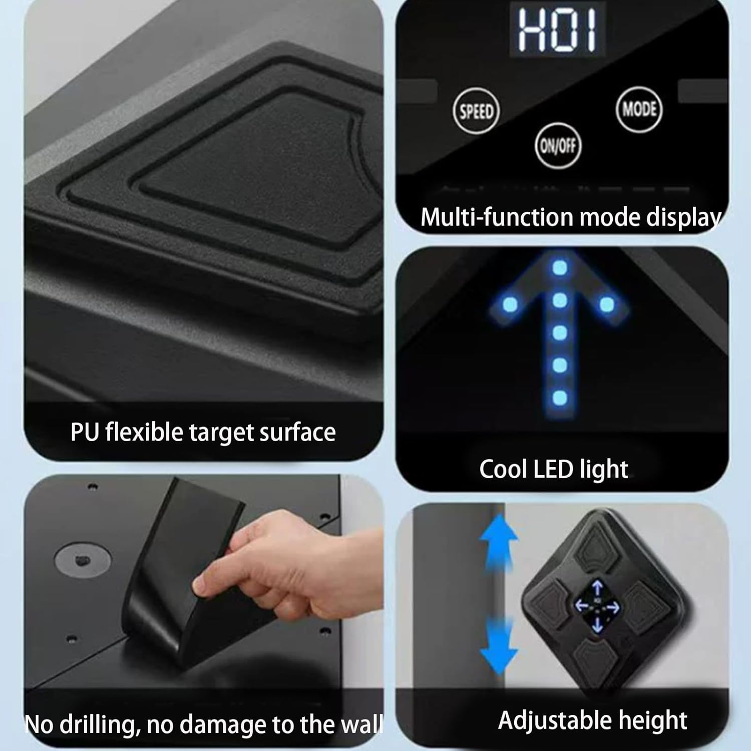 Music Boxing Machine,LED Lighting Effect,Multi-Function Mode Training,Boxing Training,Essential for Home Fitness