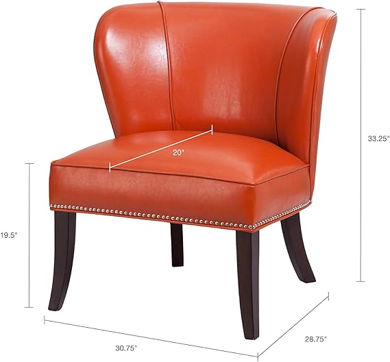burnt orange leather accent chair