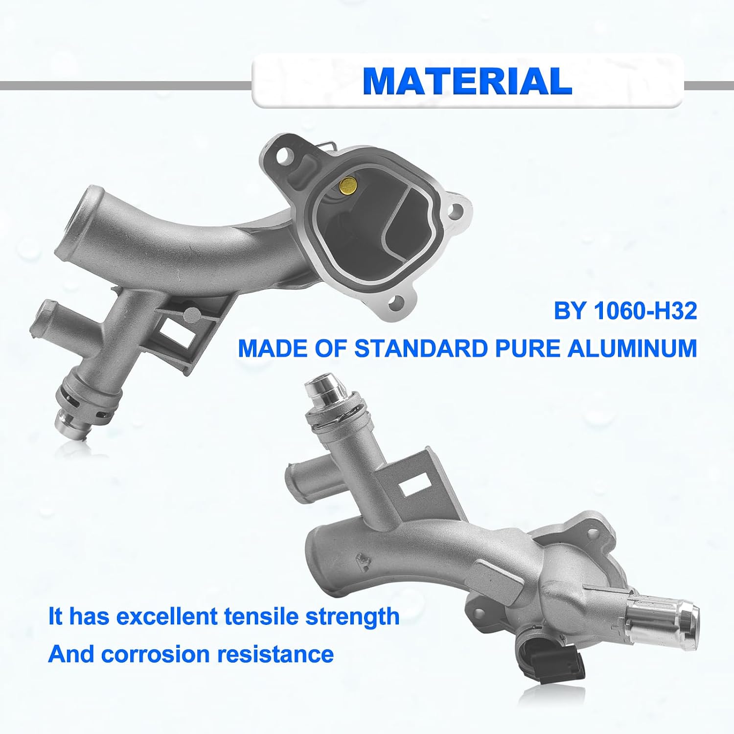 Aluminum Engine Coolant Housing Water Outlet with Inlet Hose, Compatible with 2011-2020 Chevy Cruze Sonic Trax Volt Buick Encore 1.4L - Replace 25193922, 902-846, 13251447