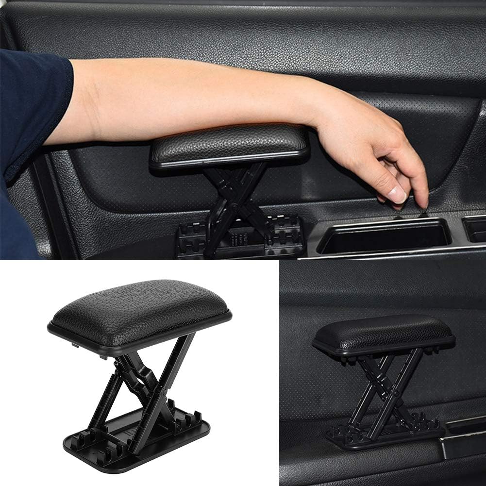 Universal Car Armrest Support, Adjustable Car Arm Rest Left Hand Armrest Pad Anti Fatigue Elbow Support Bracket Cushion, 165 * 80mm / 6.50 * 3.15inch (Black)