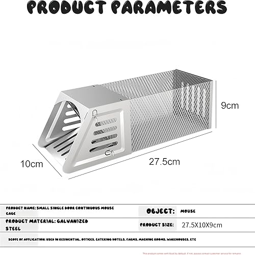 Miniatura 7 de Trampa automática para ratones, jaula humana para ratas, trampa reutilizable para roedores para ratones, ratas, ardillas, segura y eficaz para