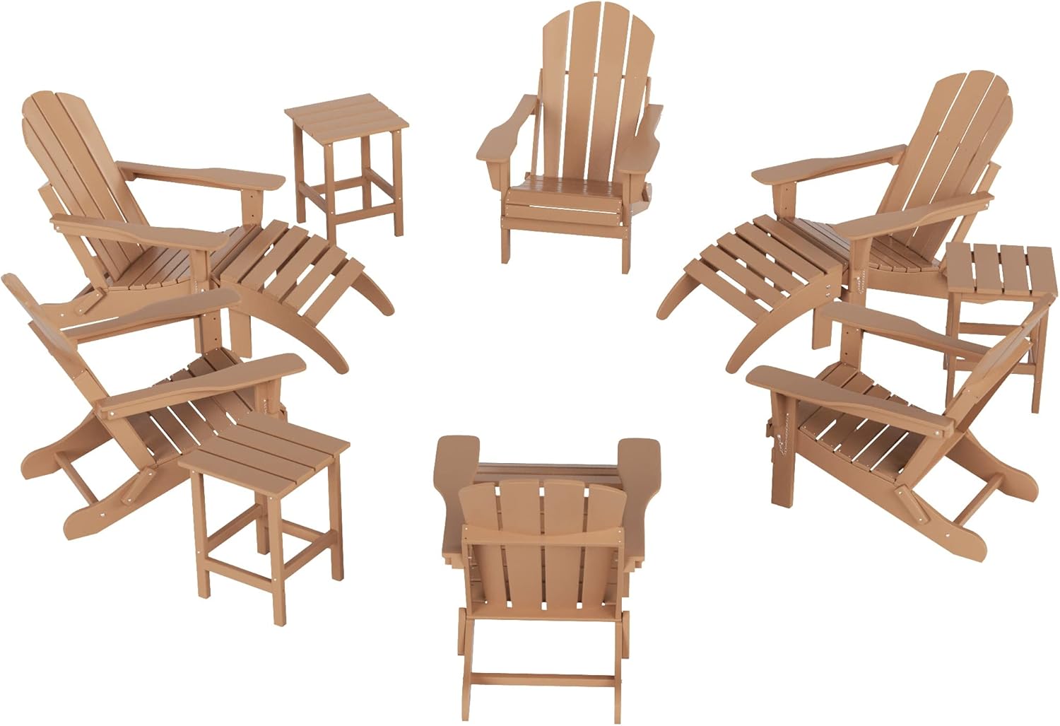 WestinTrends Malibu 12 Piece Adirondack Chairs Set, All