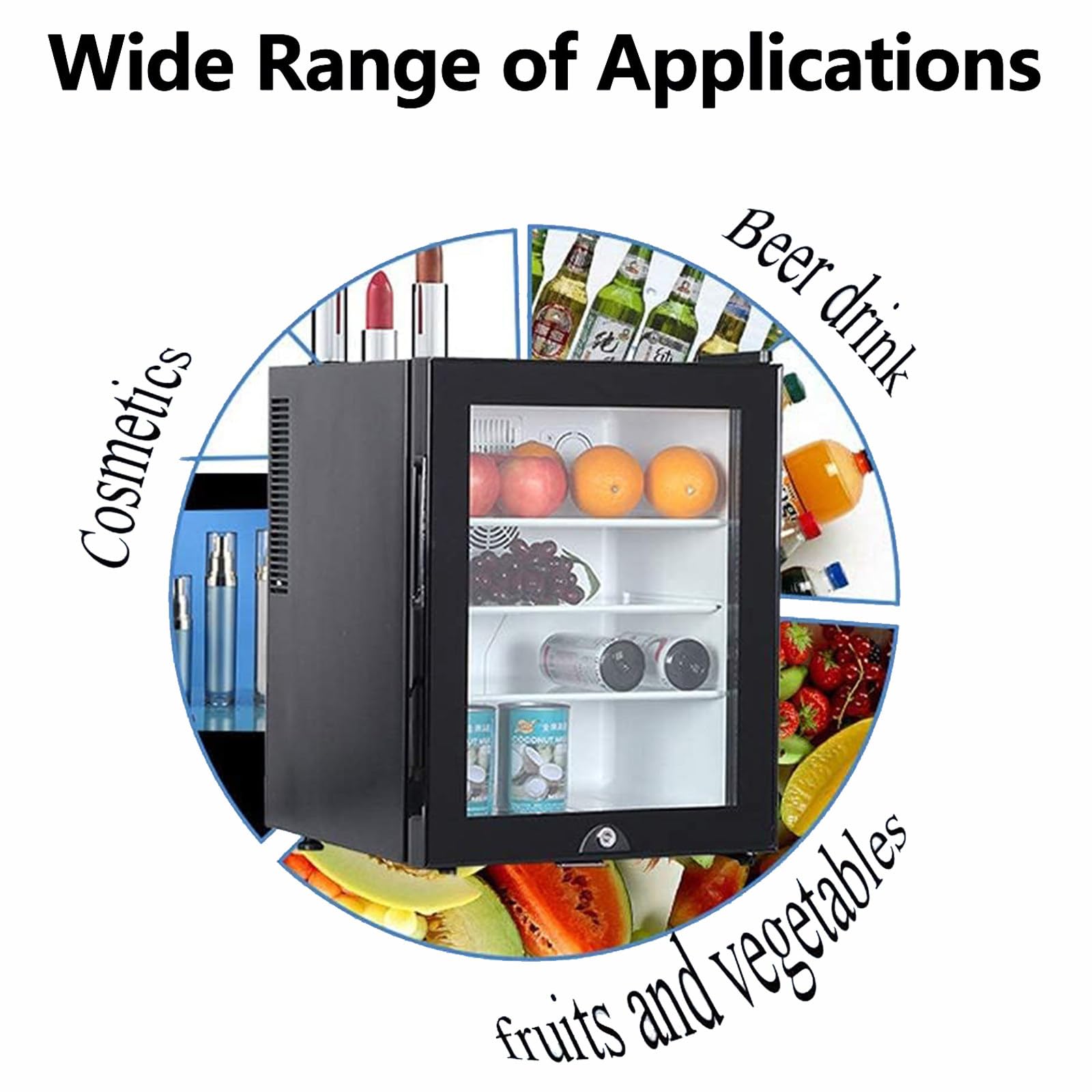 Congélateur Vertical 55W Serrure, congélateur Compact Une Porte 30L | Acier inoxydable, 28 db, plage température 8-15 °c ; mini-réfrigérateur comptoir pour chambre d'étudiant ou appartement.