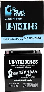 UB-YTX20CH-BS Battery Replacement for 2005 Suzuki LT-A500F Vinson 4WD 500 CC ATV - Factory Activated, Maintenance Free, Motorcycle Battery - 12V, 18AH, UpStart Battery Brand