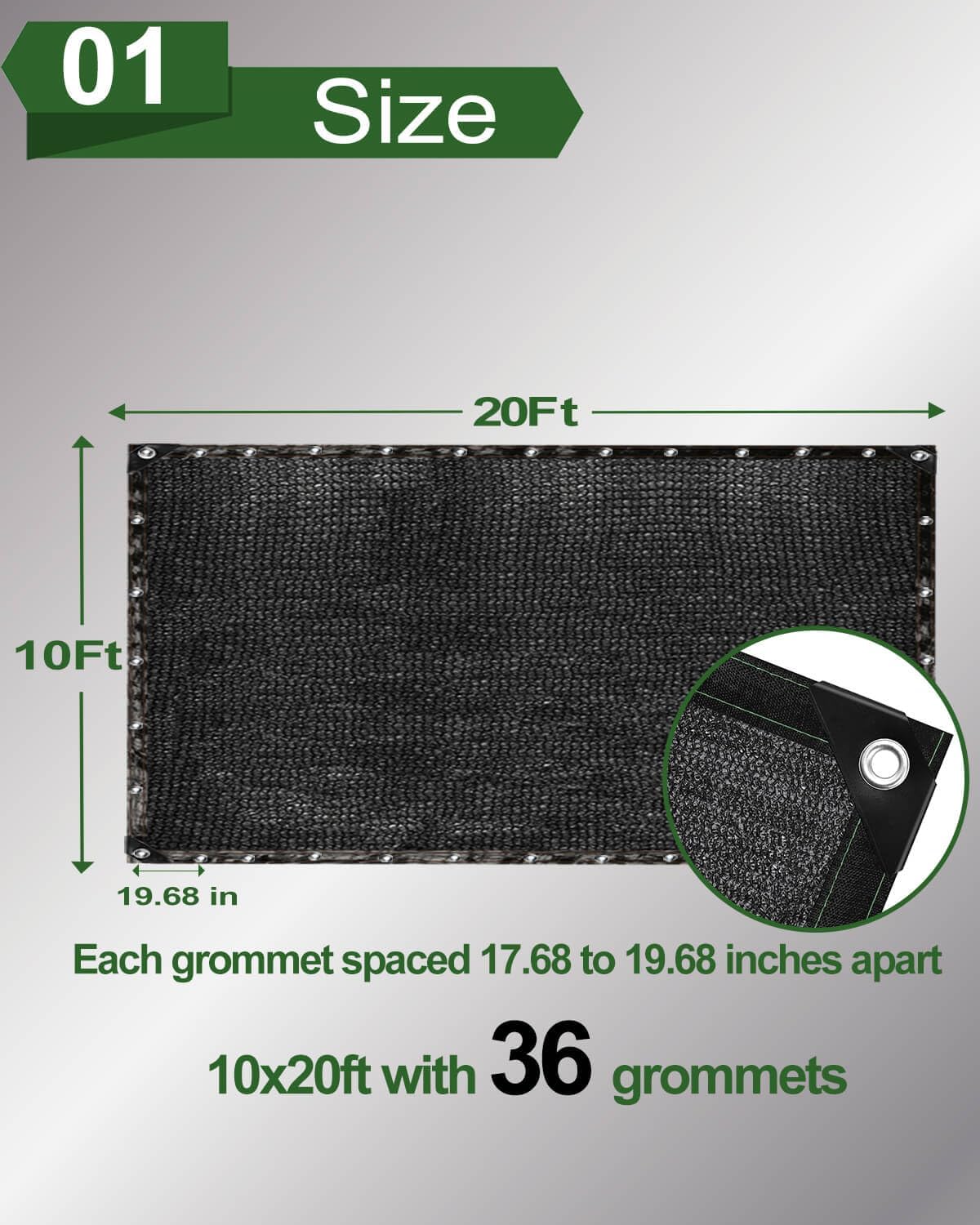 vensovo 70% Sunblock Shade Cloth Net Black Resistant - 10x20 Ft Garden Shade Mesh for Plant Cover, Greenhouse, Chicken Coop, Kennels, Tomatoes Plants