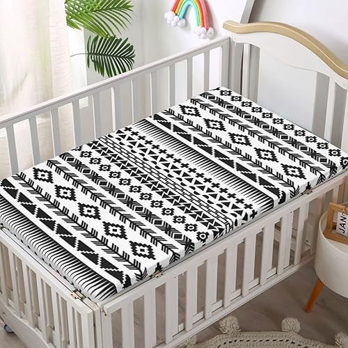 Miniatura 2 de Sábana bajera ajustable para cuna con temática azteca, sábana bajera estándar para cuna, suave y elástica, sábana bajera para cuna o sábana de cama