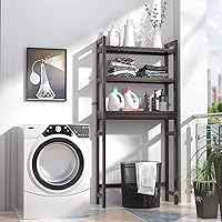 Vista 9 de Homykic Almacenamiento sobre el inodoro, estante organizador de bambú de 3 niveles, estante organizador de ahorro de espacio sobre el inodoro