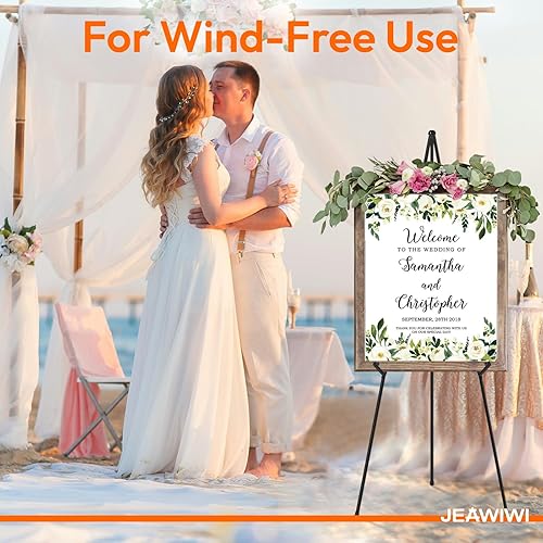 Miniatura 6 de Caballete negro para cartel de boda, soporte para póster para exhibición, caballete de arte de metal plegable para pintar, caballetes de pie