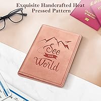 Vista 98 de FINTIE Soporte para pasaporte, cartera de viaje delgada con bloqueo RFID, funda protectora para pasaporte, esencial con ranuras para tarjetas