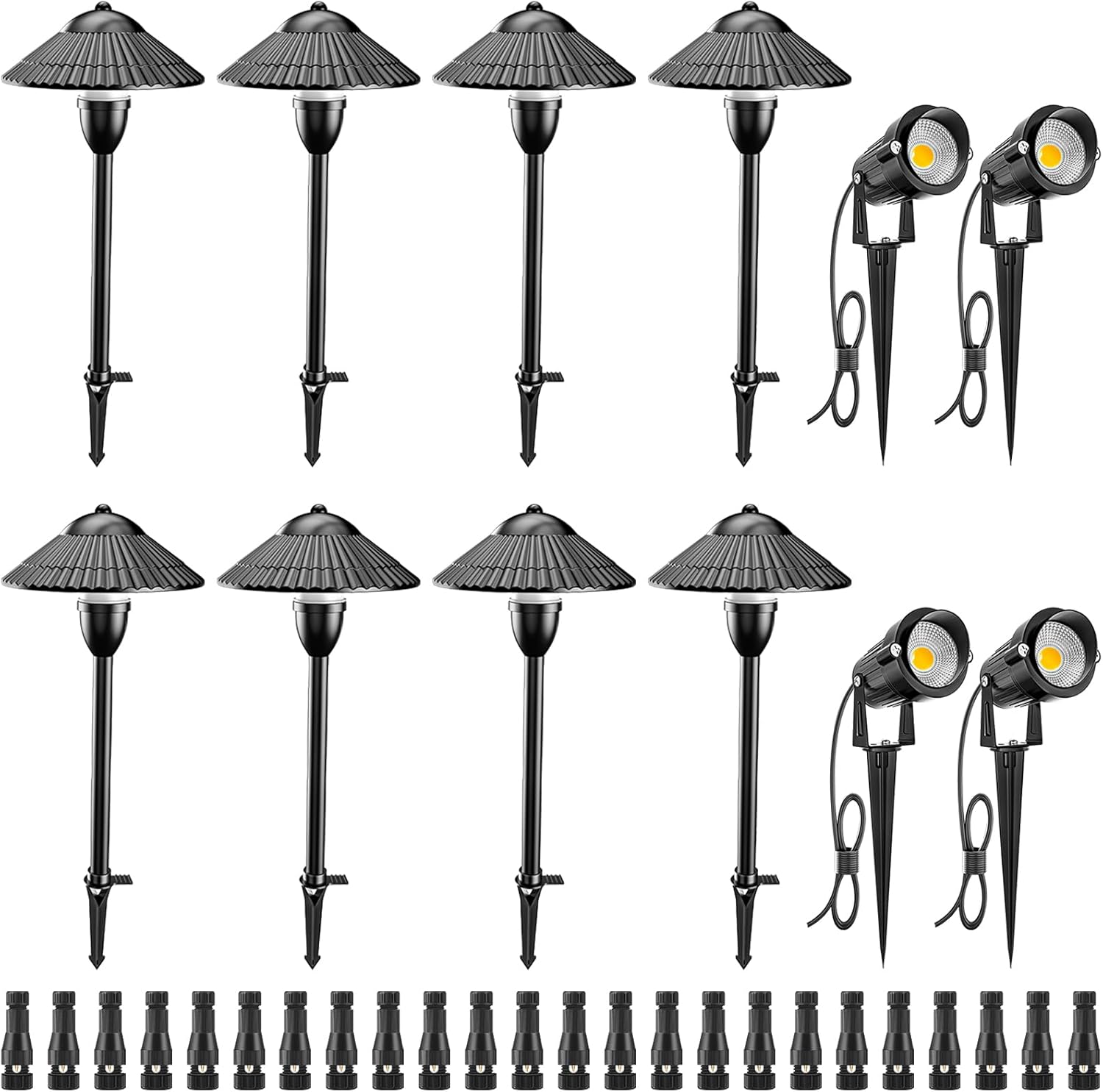 ZUCKEO LED Landscape Lighting Low Voltage Pathway Lights 12V 24V Landscape Light Kit, Outdoor Aluminum Landscape Spotlights Path Lights Waterproof for Garden Yard House Decoration(12Pack)