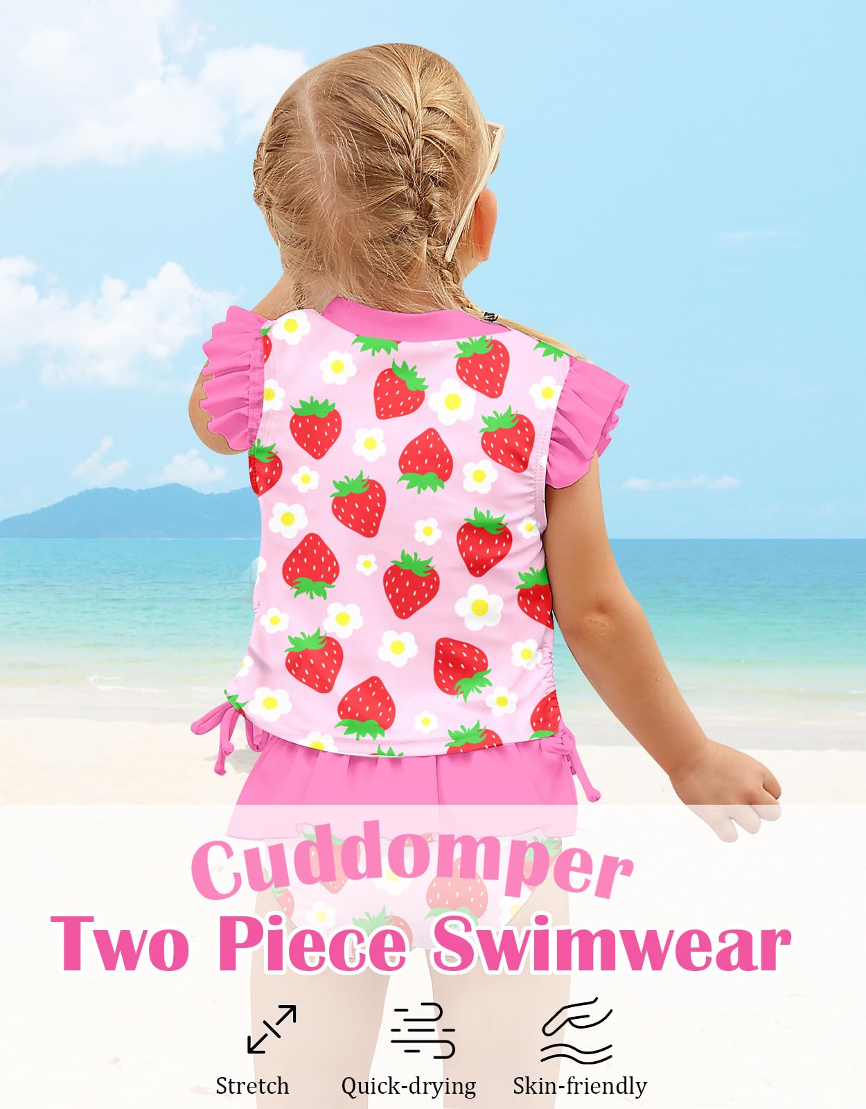 Badeanzug für Kleinkinder, Mädchen, niedlicher 2-teiliger Tankini-Badeanzug, Rüschen, Strand-Bikini, Sommer-Bademode, 2–6 Jahre