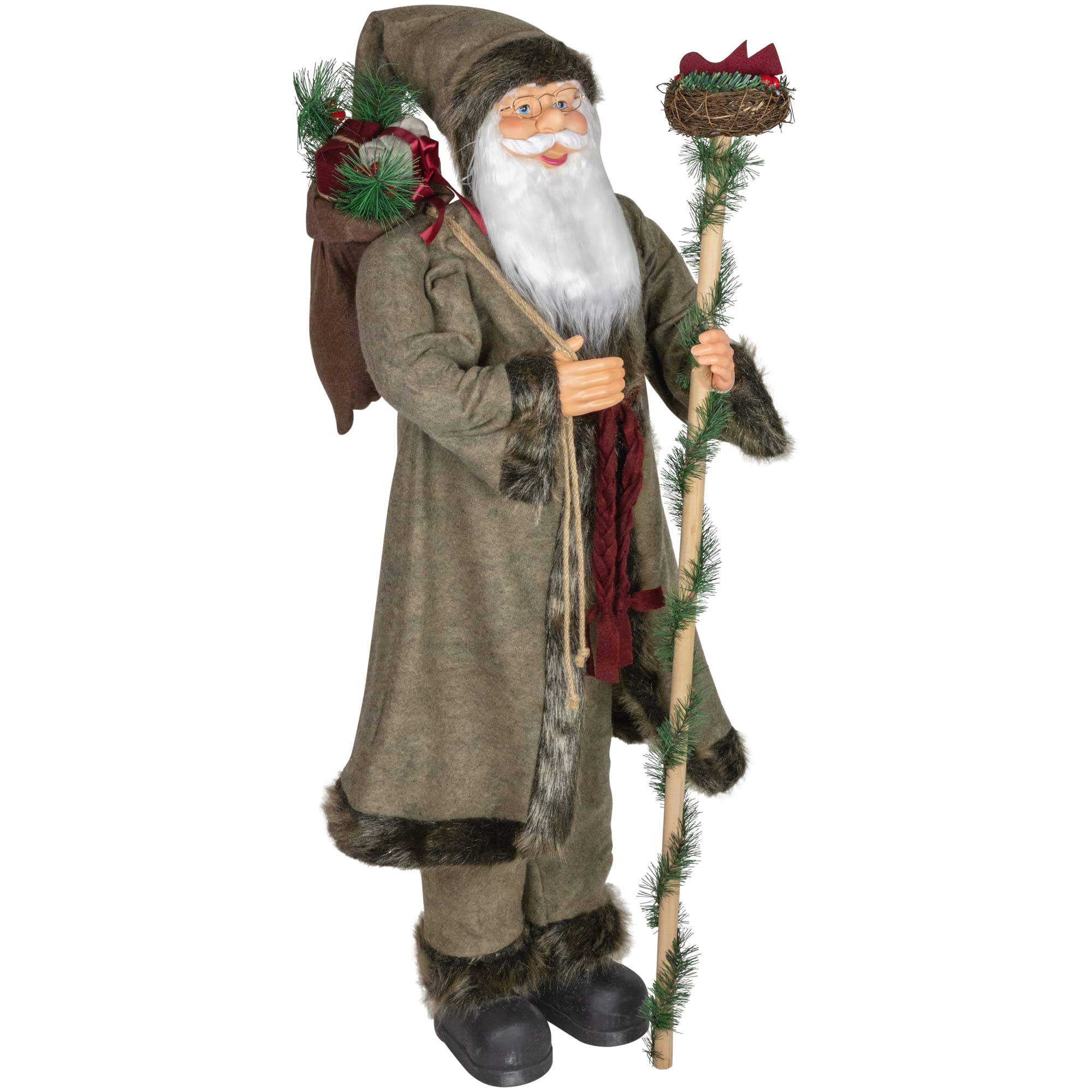 Amazon.com : 48" Olive Green Santa Claus with Gift Bag Standing Christmas  Figure : Home & Kitchen