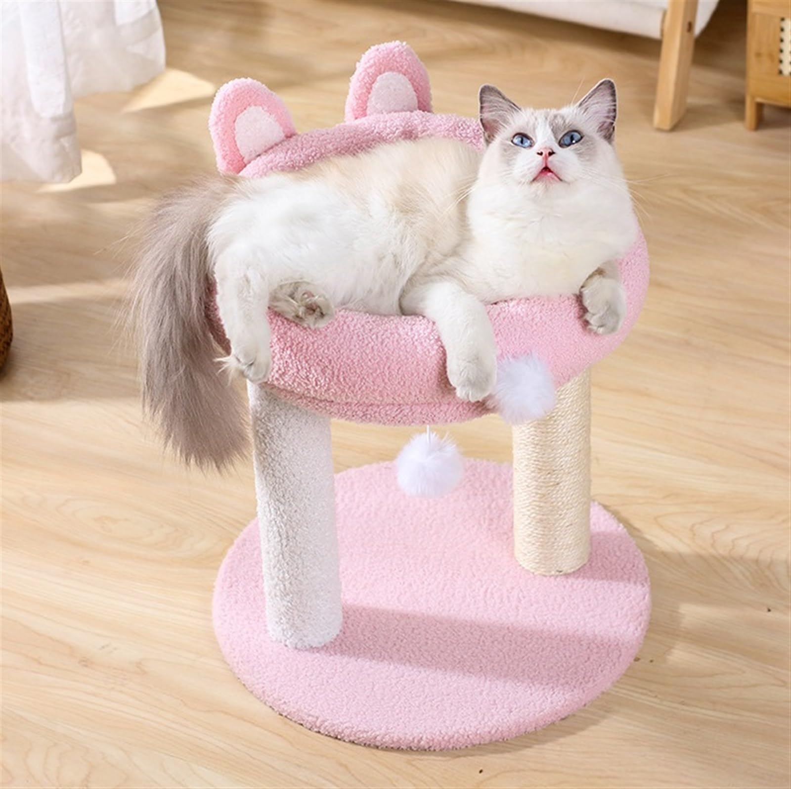 Tiragraffi Gatto Gatti Albero Tiragraffi per Gatti Graziose Orecchie Di Coniglio Tiragraffi Per Gatti Torre In Sisal Tiragraffi Mobili Per Gatti Letto Per Gatti Rosa Tiragraffi per Gatto
