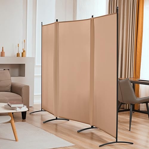Miniatura 6 de Spurgehom Divisor de habitación, 3 paneles plegables de privacidad, panel de tela independiente, divisor de habitación plegable portátil para