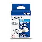 Brother Genuine TZe231~1/2" Black Print on White Label Tape. Each: 0.47 in x 26.2 ft (12 mm x 8 m)