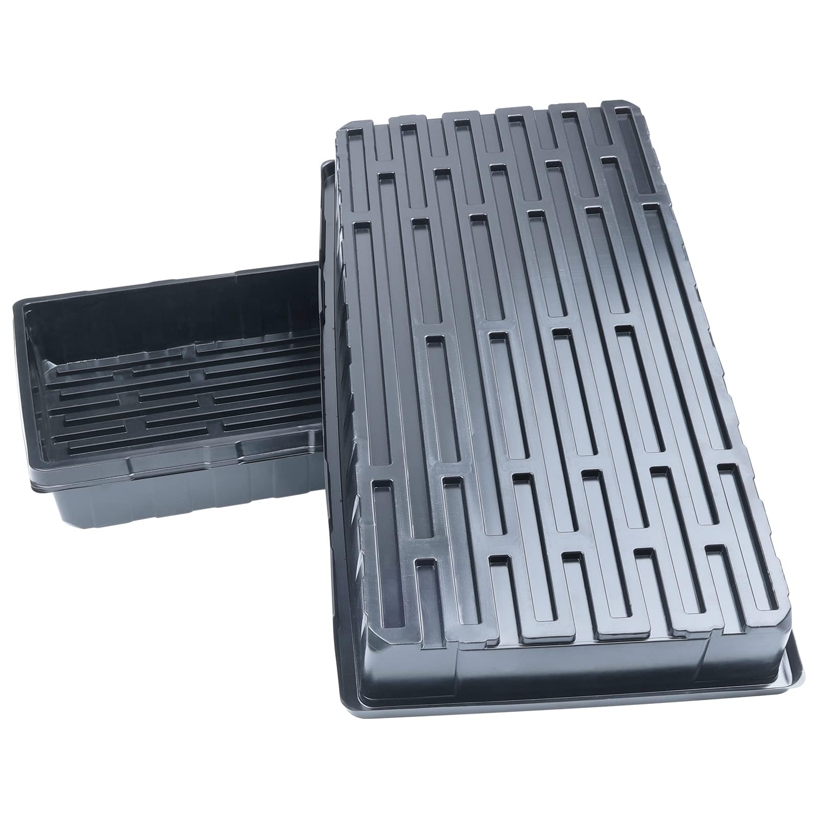 5 Stück Anzuchtplatten Pflanzen Schwarz 54 x 28 cm Anzuchtschalen Pflanzschalen Ohne Abflusslöcher für Pflanzenkeimung Microgreens Hydroponic Application