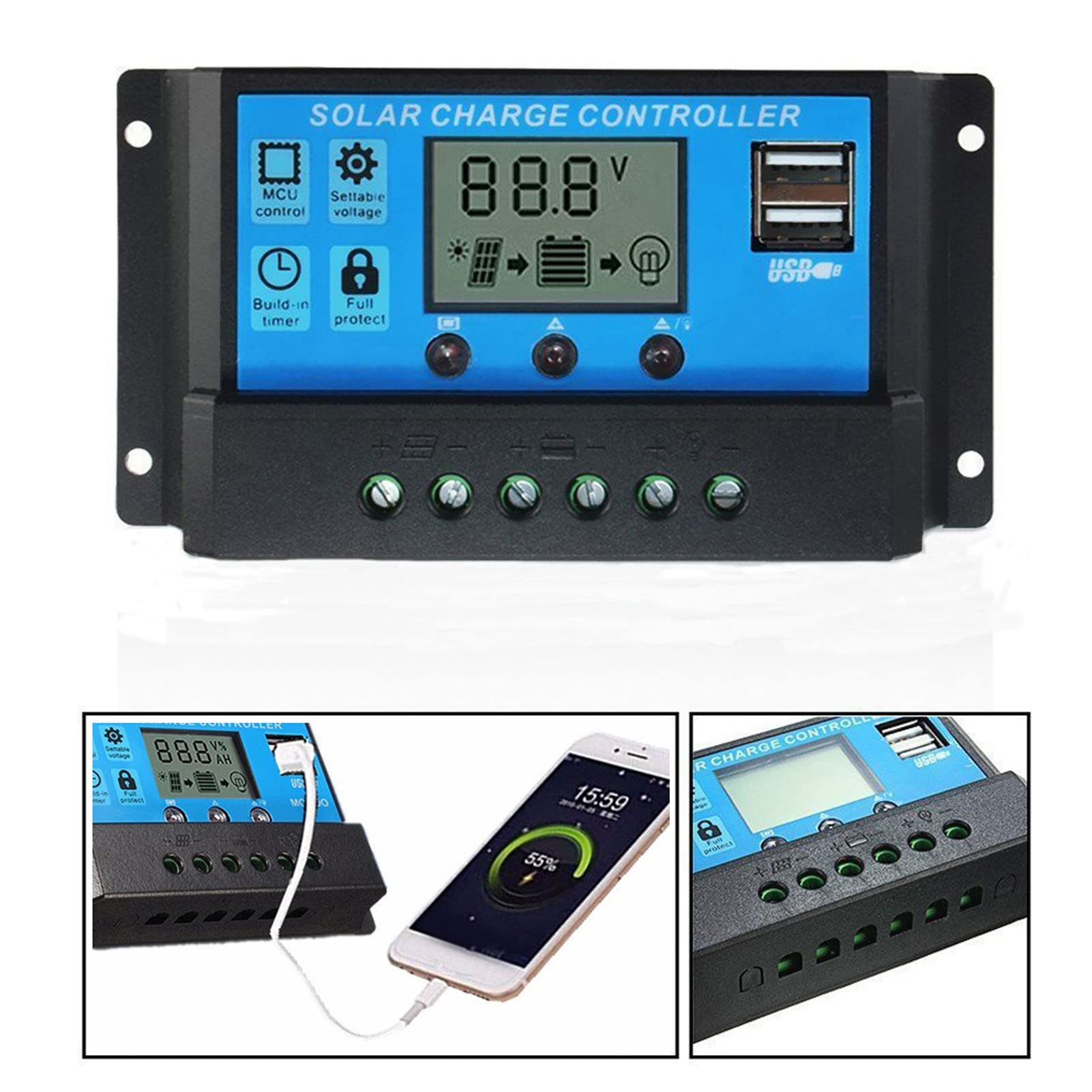 Jeffergarden Elastyczny Panel Słoneczny o Mocy 70 W, Monokrystaliczny PET, Zestaw Kontrolerów do Systemu Fotowoltaicznego, Odpowiedni do Akumulatorów 12 V, Zginana Instalacja, Zabezpieczenie Przed
