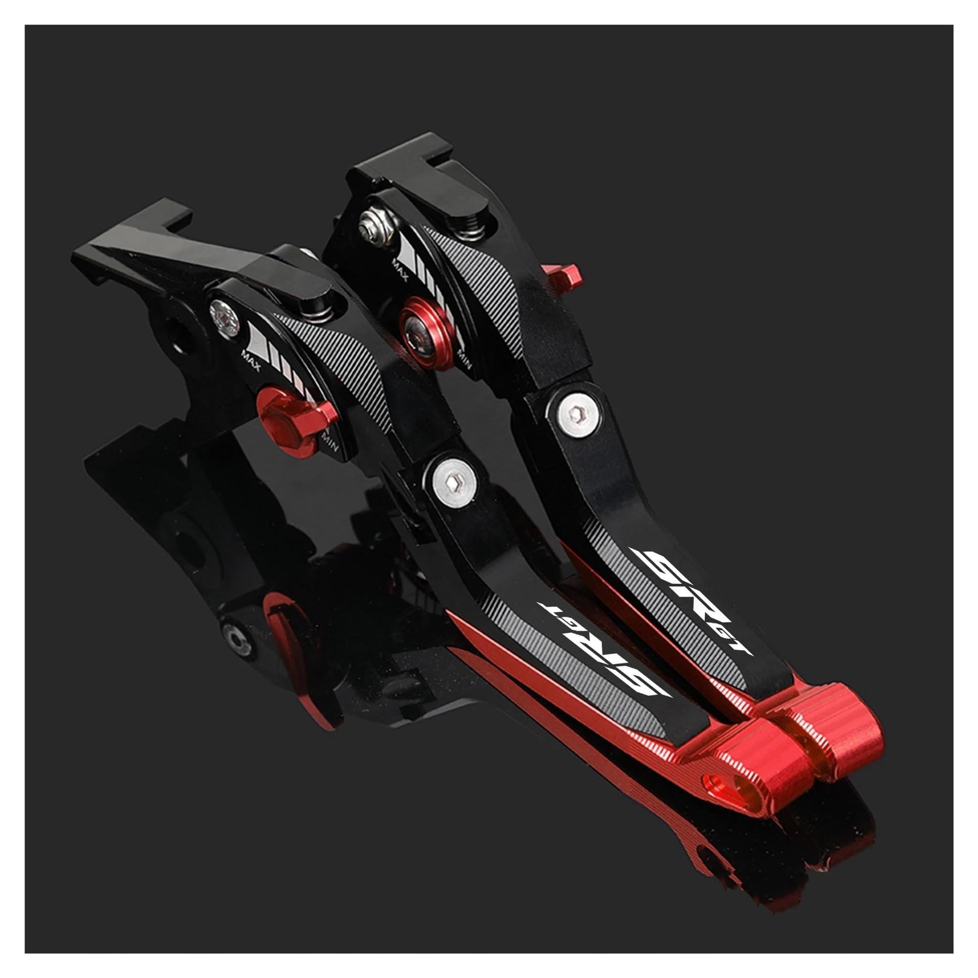 per Aprilia SR GT 200 2022 2023 2024 SR GT200 Moto Regolabile in Alluminio CNC Freno Leve di Frizione Maniglia Frizione Moto(Black-Red)