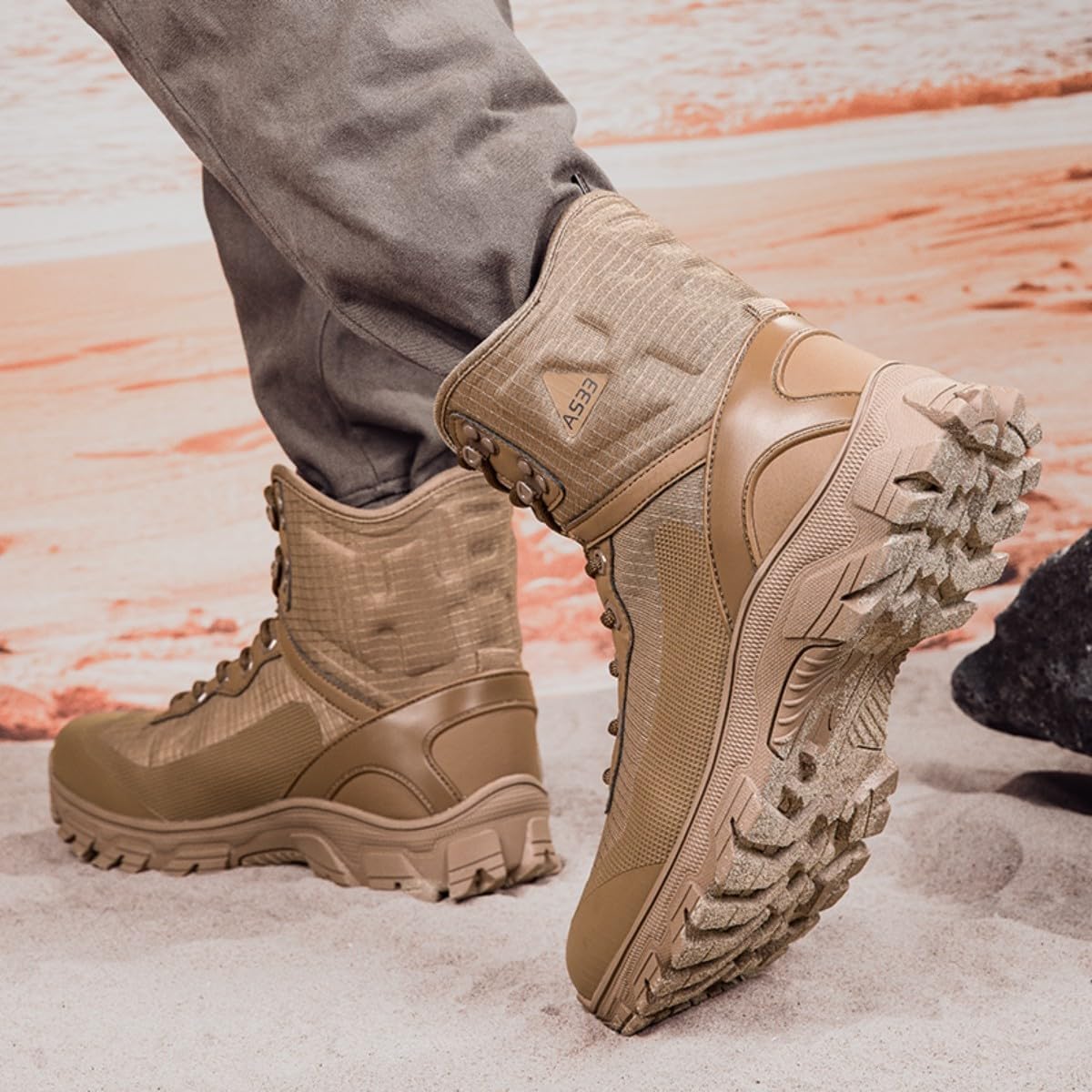 Tactical Boots Durable for Men: Military Work Boots Breathable for Outdoor