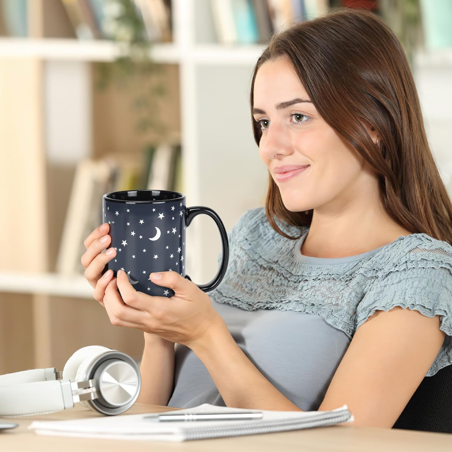 Schliersee 15OZ Magic Heat Changing Mug, Novelty Coffee Mug, Star Moon Porcelain Heat Sensitive Color Changing Cup, Funny Kids Coffee Mug Gift for Birthday, Mother - Image 5