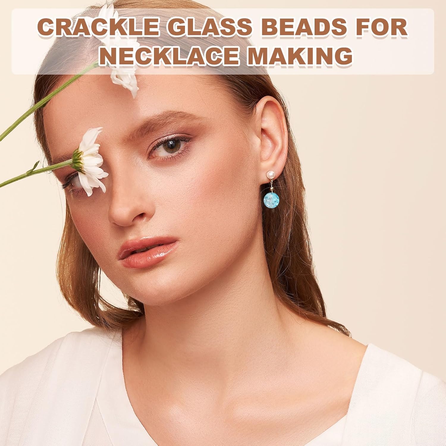 PATIKIL 10mm Crackle Glass Beads, 120Pcs Crystal Round Spacer Loose Bulk Crafts Beads for DIY Jewelry Making Handmade Bracelets Necklace Earings Craft, Red, Green - Image 5