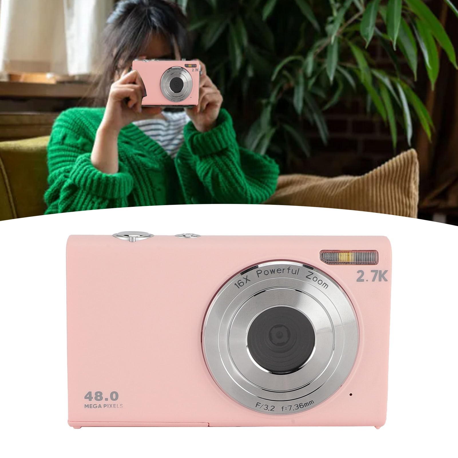 Amazon | デジタルカメラ、2.7K 48MP 16倍デジタルズームポイント