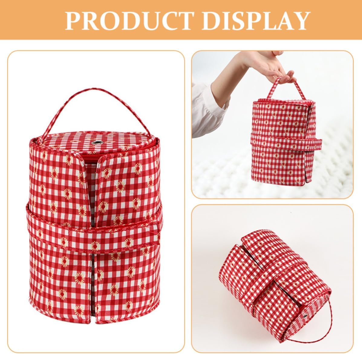 COHEALI Knitting Bag Organizer for Crochet Tools and Sewing Needles with Zipper Closure, Polyester Material, Lightweight and Practical Design for Many Occasions, Prevents Tools