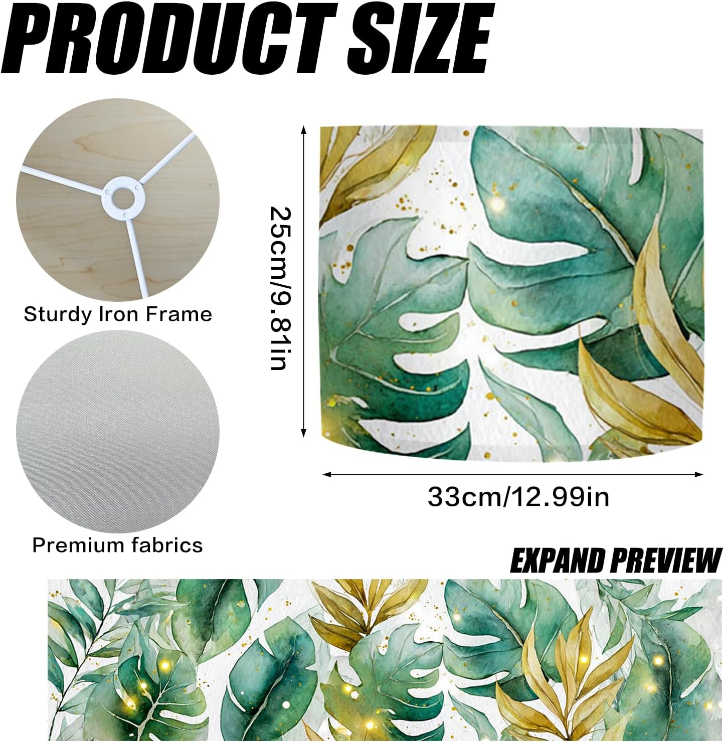 Nuxovilar Lamp Shades Set of 2 (13x9.8 inches, Polyester) - tropical lamp covers, vivid light shades, suitable for balcony seating, dining accent tables, sunroom decoration zones