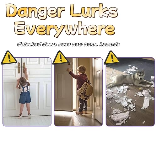 Miniatura 3 de Cerradura de palanca de puerta a prueba de niños (paquete de 2) cerraduras de seguridad mejoradas para bebés para puertas que evitan que los niños
