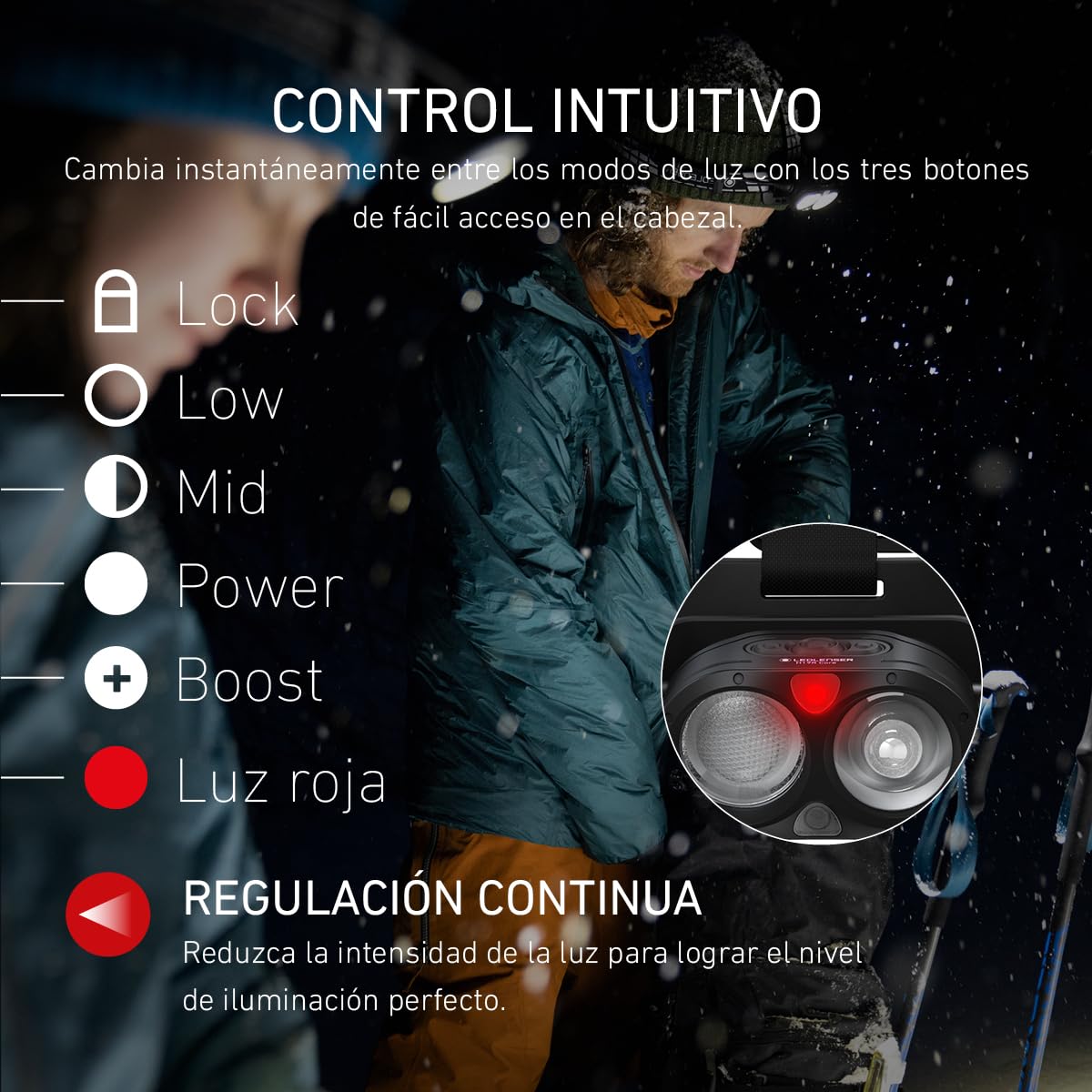 Ledlenser H19R Signature Linterna Frontal Recargable, 4000lm, 330m, IP68 | Haz focalizado, haz amplio y luz roja, Bluetooth, hasta 20h de autonomía, intensidad regulable, para pesca, camping | 2020