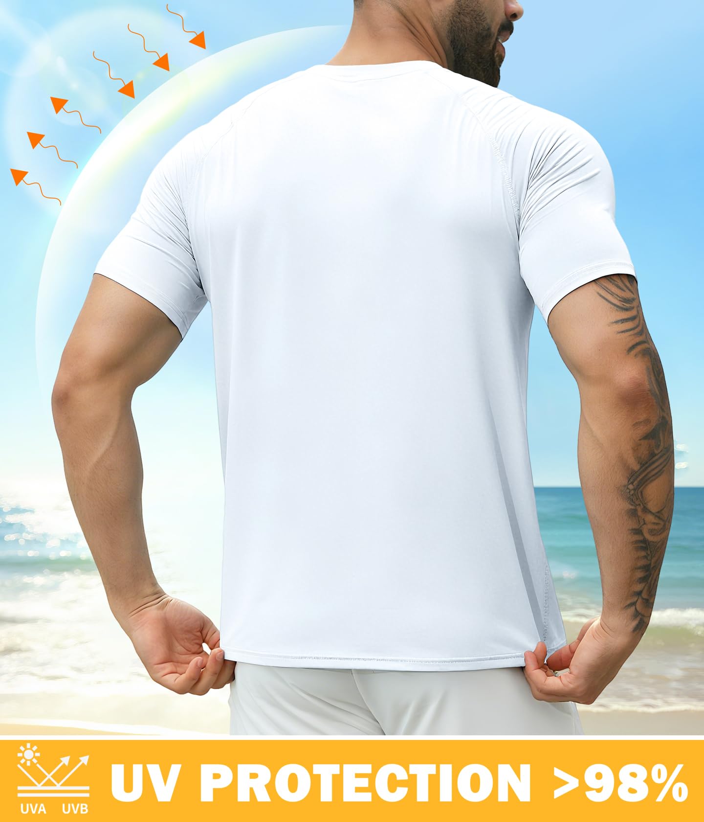 Boyzn 1 or 3er Pack UV Shirt Herren Schwimmshirt UPF 50+ UV Schutz T-Shirt Atmungsaktiv Schnelltrocknend Funktionsshirt Herren Kurzarm Rashguard Badeshirt Wandershirt Surf Sport Shirt für Schwimmen