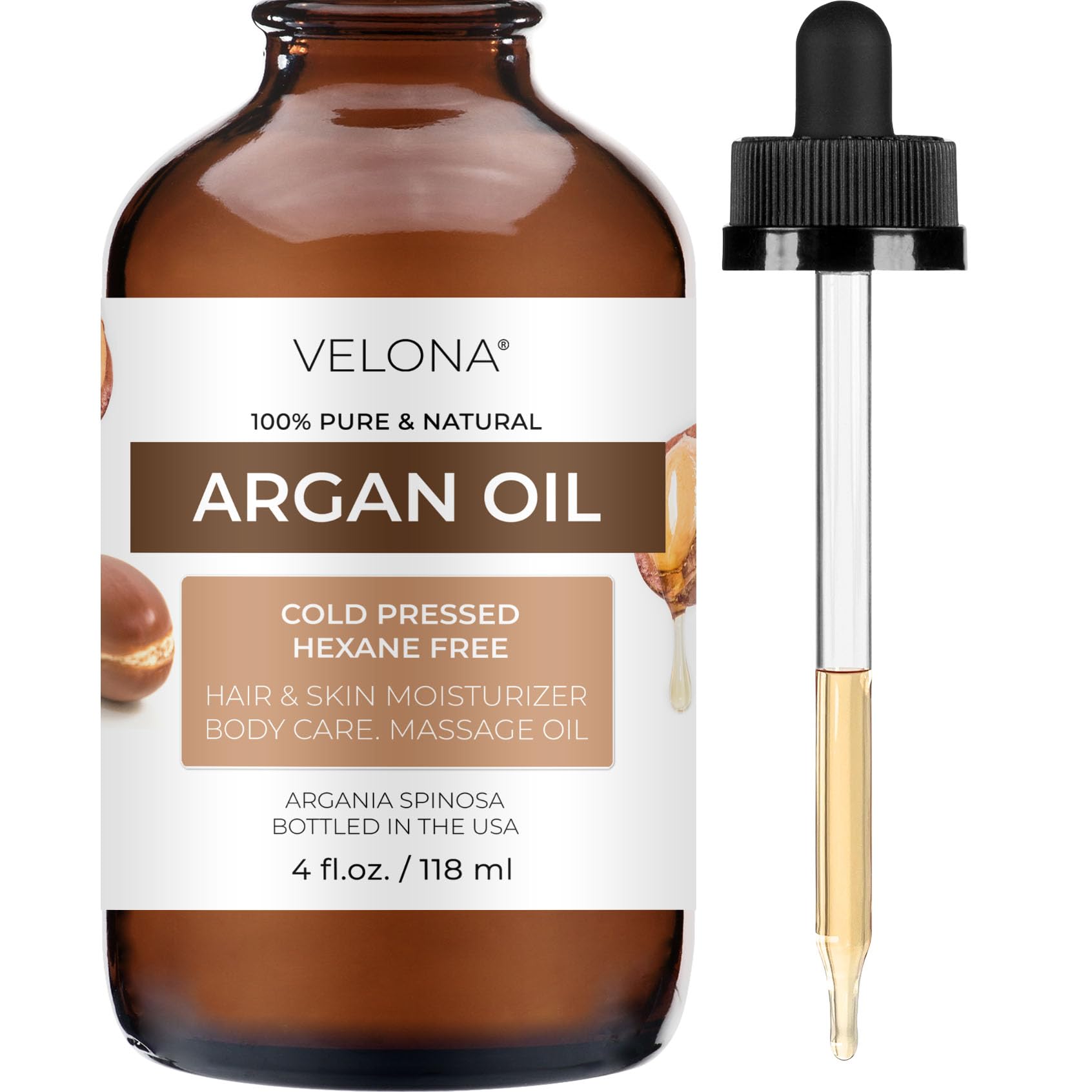 Argan Oil - 4 Fl Oz | 100% Pure and Natural | Morocco Oil | Skin, Body and Face Care | Nails Protector | Unrefined, Cold Pressed