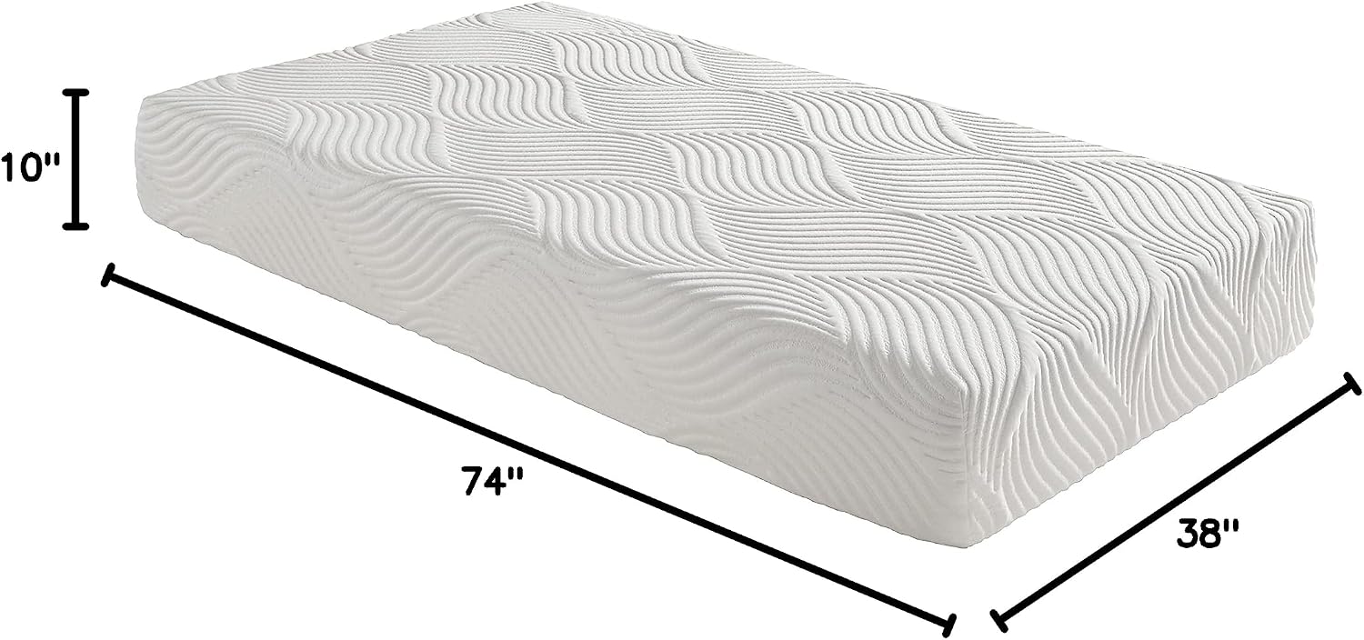 Lexicon Pelham 10-Inch Cooling Gel Infused Memory Foam Mattress, Medium Firm Mattress-in-A-Box, Certified Safe Sleep Support, Soft & Durable Tencel Cover, Pressure Relief, Twin Size Bed