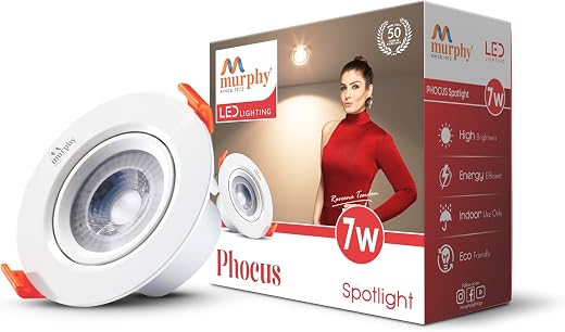 Murphy 7W PHOCUS LED Spot Round Panel Light with 2-Year Warranty | Ceiling Downlight for Concealed &amp; Junction Box Fitting
