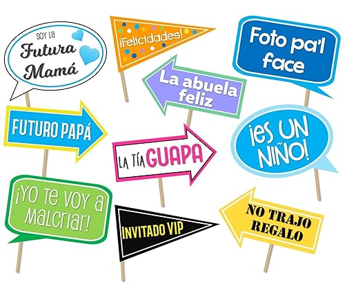 Miniatura 1 de Baby shower photo props in Spanish. Letreros para fotos de baby shower. Niño. Baby boy. Baby shower photo booth props in Spanish. Carteles para