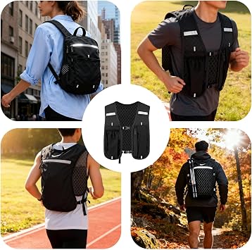 Running Vest with Phone Holder & Storage Multiple Pockets for Running