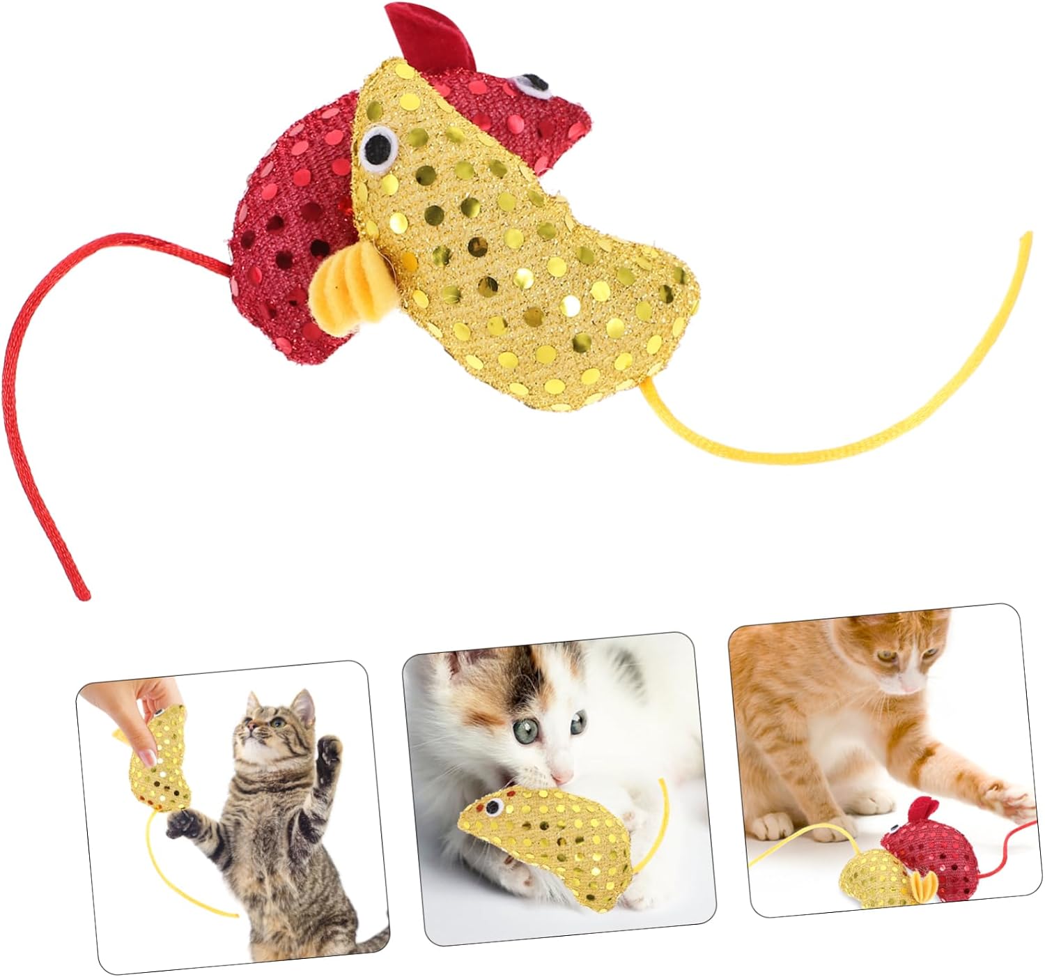 4pcs Sequin Cloth cat Toy Mouse pet cat mice Toys for Indoor s Mouse Little Kitten Taste Cartoon Cute Kitten s