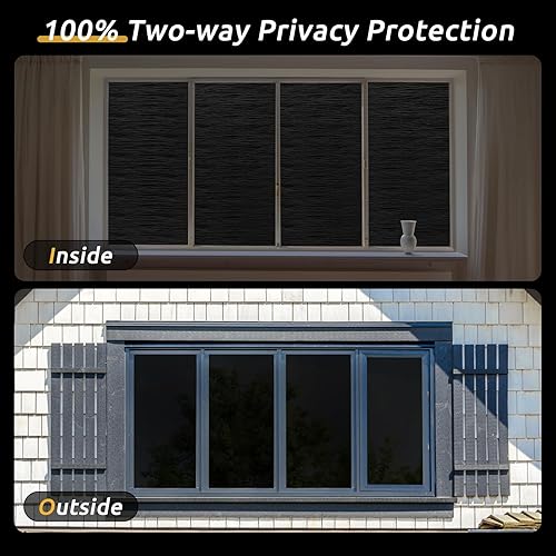 Miniatura 7 de rabbitgoo Película opaca total de privacidad para ventana, bloqueo de luz solar, para reducción de rayos UV, cubierta de ventana extraíble para