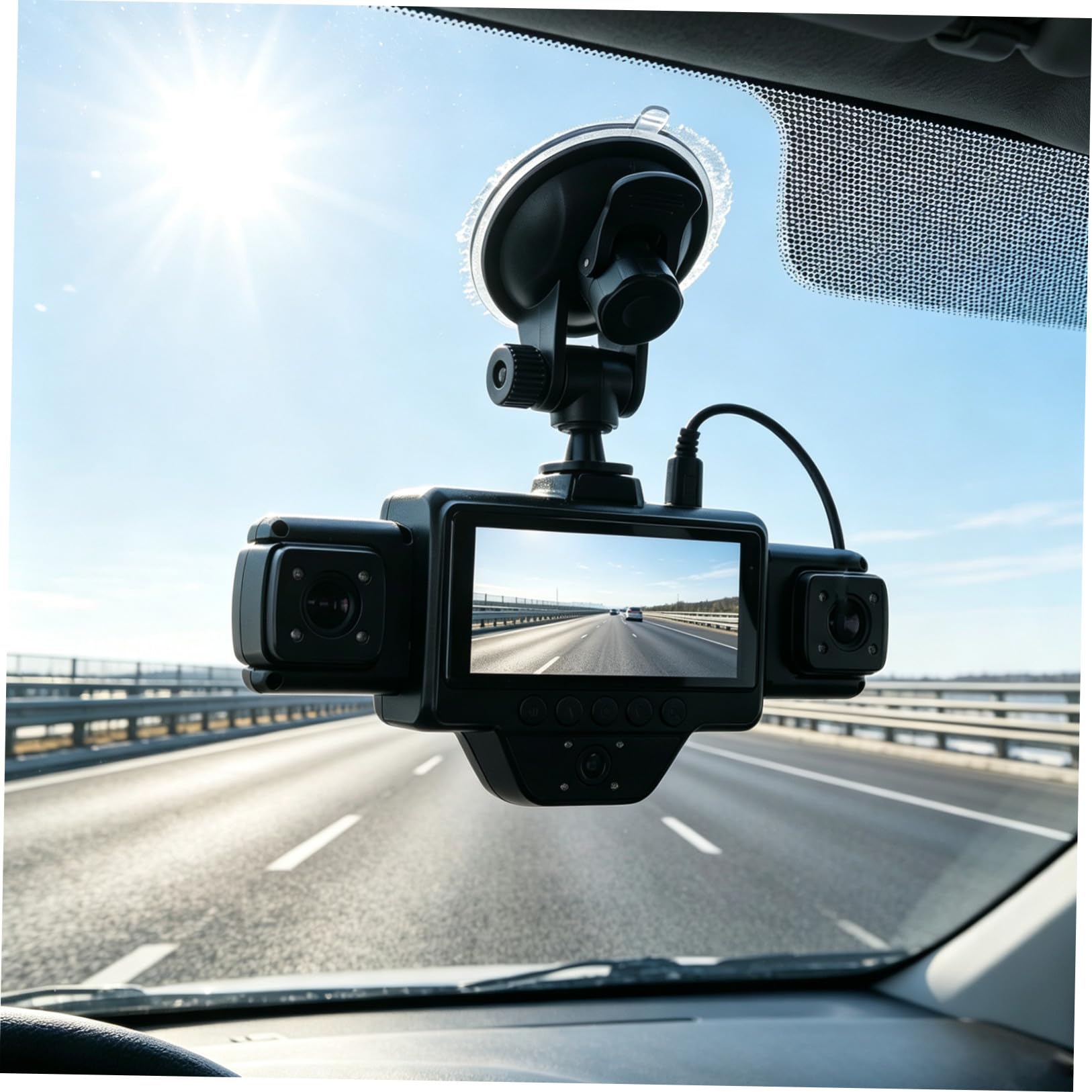 Videoregistratore Auto con Wifi, Visione Notturna Infrarossi | Copertura Grandangolare, Registrazione in Ciclo Automatica, Corpo Abs Nero, per Auto e Viaggio su Strada