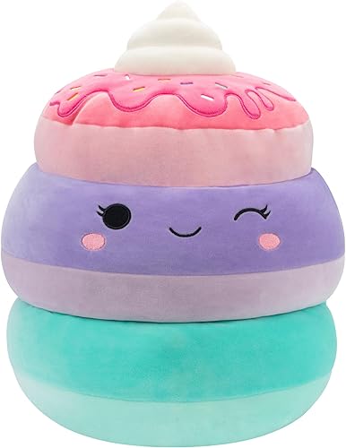 Squishmallows Panqueques originales de unicornio de peonía de 14 pulgadas con crema batida, peluche grande oficial de Jazwares