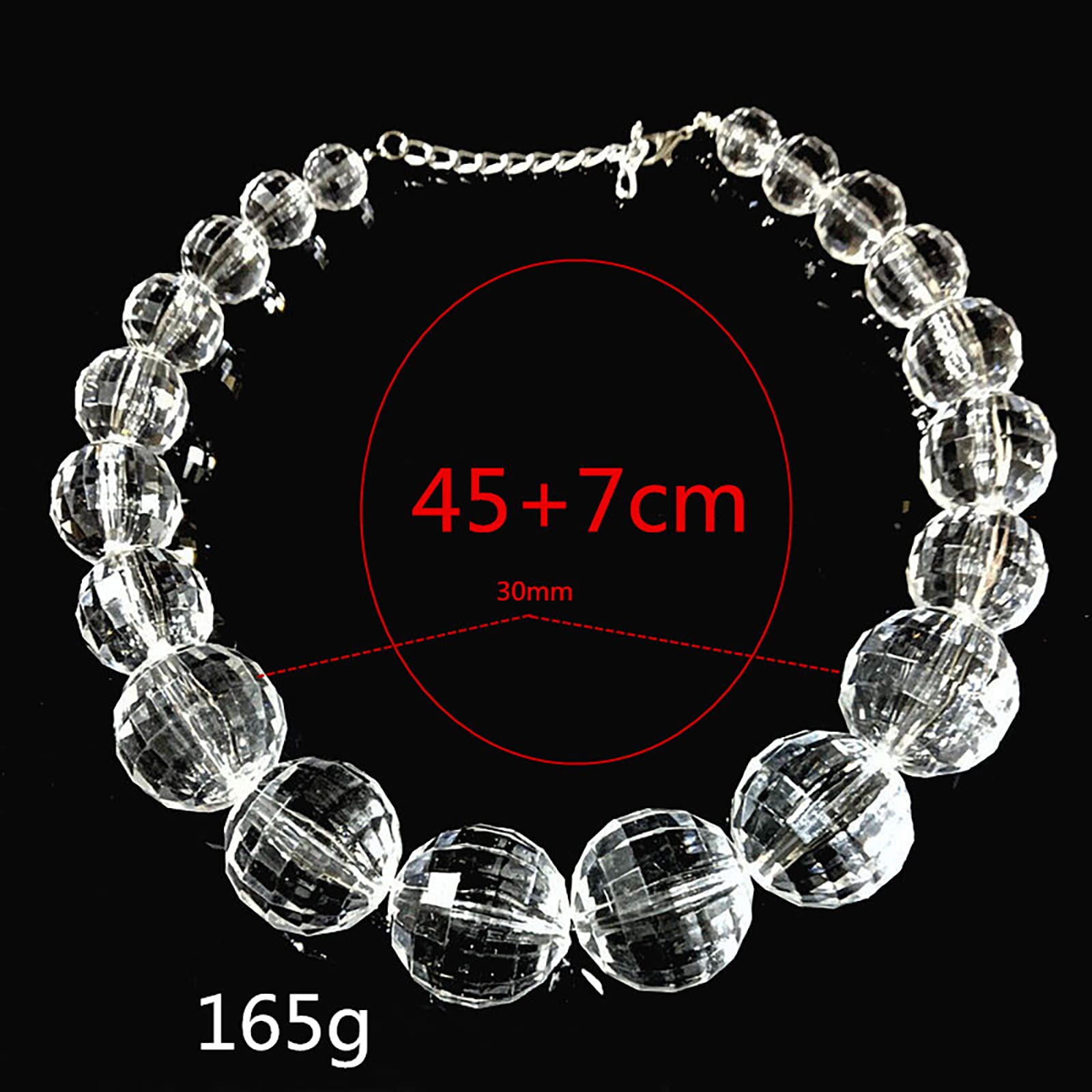 ESNY Collares para Mujer Collar Collar Declaración Chunky Joyería De Moda Regalos Acrílico Bola De Cristal Bola De Cristal Exagerado Accesorio Corto Collar Transparent