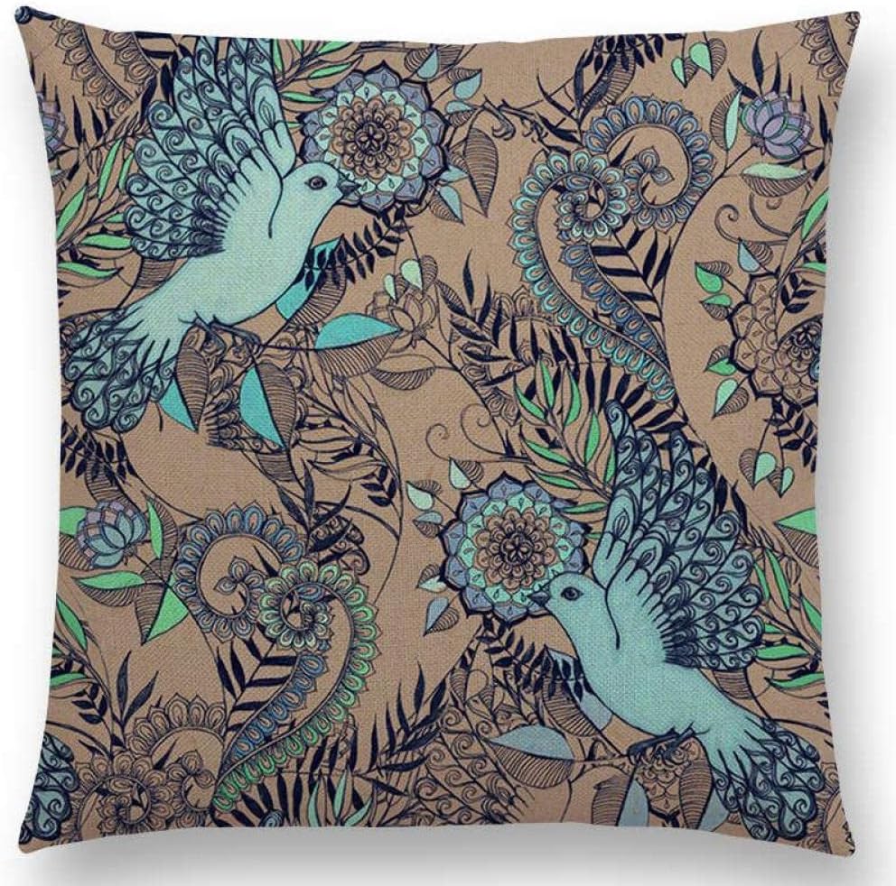 Throw Pillow Covers 2 Pack Animal and Flowers Prints Cushion Cover Home Decor Car Sofa Throw Pillow Case-H