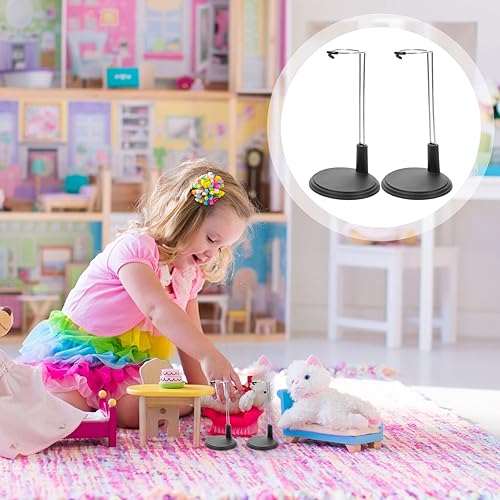 Miniatura 5 de Figures 4pcs Iron Doll Stand Black Doll Stand Action Figure Stands Adjustable Height Puppet Rack Expandable Waist Wire Doll Holder for Dolls Display