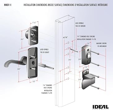 Ideal Security GL Door Lever Set with Keyed Deadbolt Lock for Storm and Screen Doors, Antique Brass (4-Piece Set)
