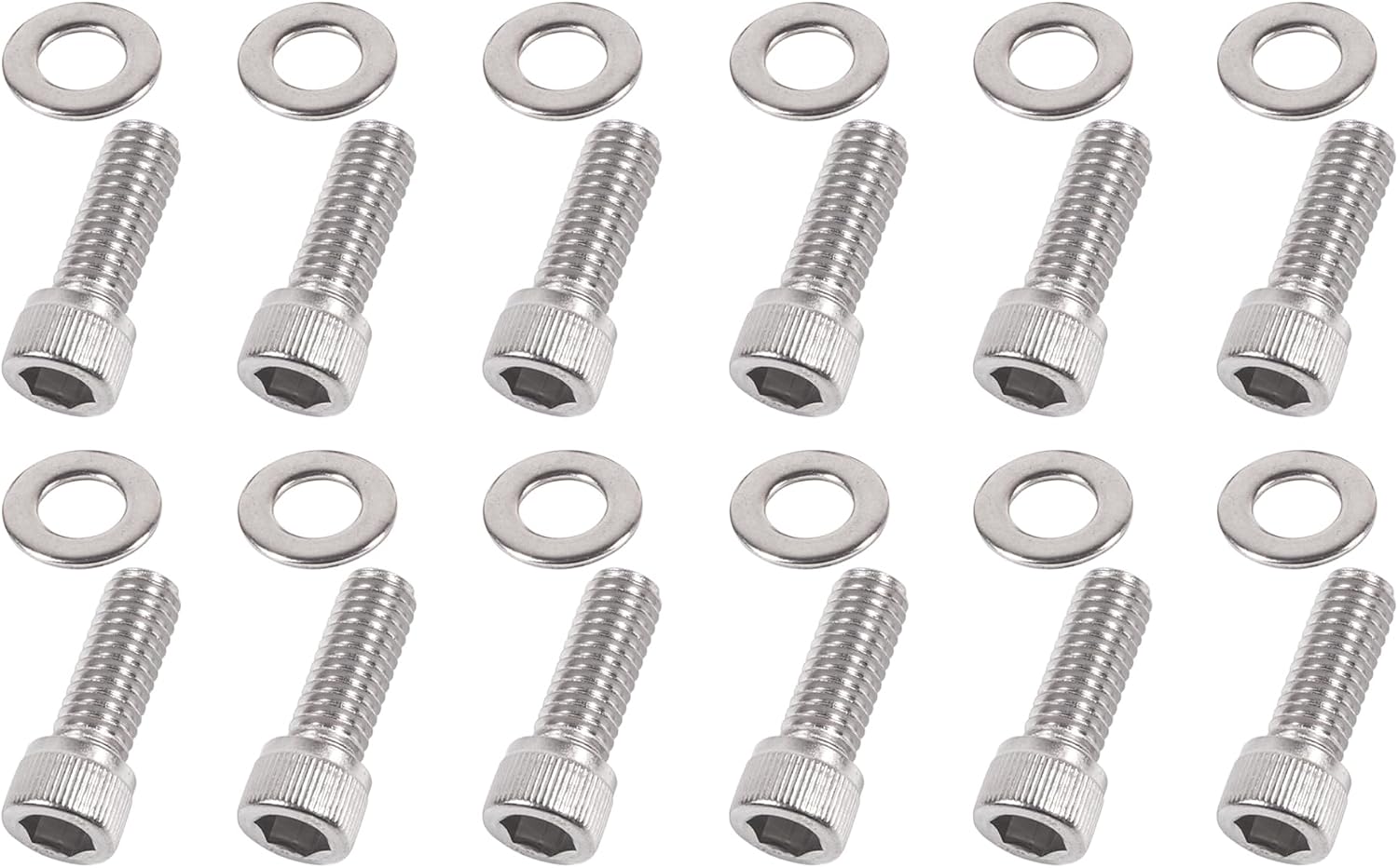 SBC Exhaust Header Bolt Kit Stainless Steel 3/8-16x1 Bolts Compatible with Chevrolet V8 Small Blocks 265 283 305 327 350 383 400 Gen I & II 92-97 LT1 LT4 TPI TBI 96-98 Vortec 5.0L 5.7L
